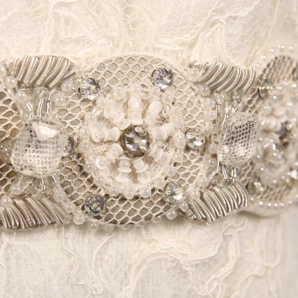 Austin Scarlett B101 Ivory Embellished Formal Bridal Sash Belt main image 4